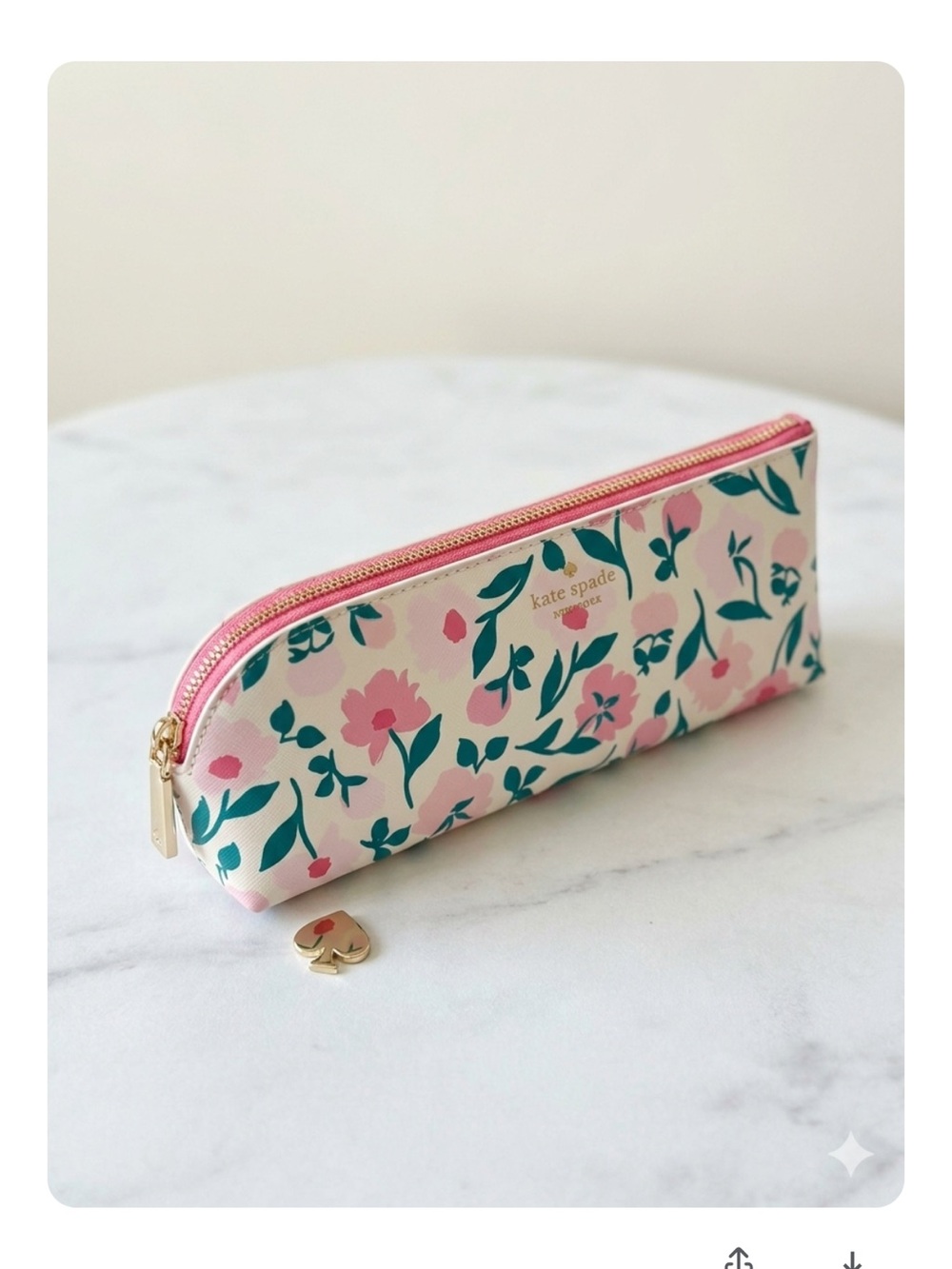 NWT Kate Spade Falling Flowers Pencil Pouch & Cosmetic Case Set